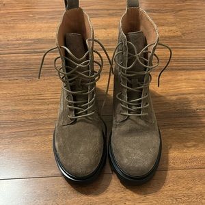 Madewell Brown Suede Combat Boots